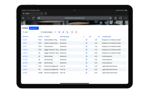 Artikelliste in OrgaBack
